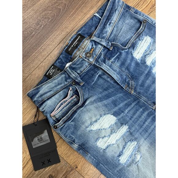 NEW Cult of Individuality Mens Heritage Denim Distressed Jeans 30 X 32 Skinny - Picture 4 of 5